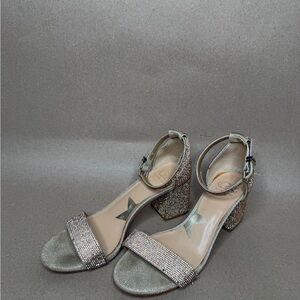 Elegant Rose Gold Block Heel Sandals